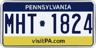 PA license plate MHT1824