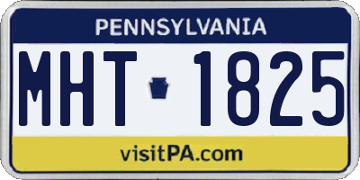 PA license plate MHT1825