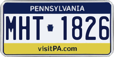 PA license plate MHT1826