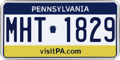 PA license plate MHT1829
