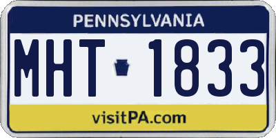 PA license plate MHT1833