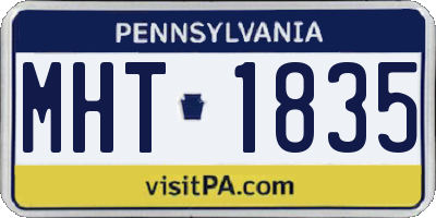 PA license plate MHT1835