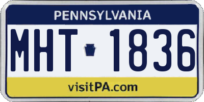PA license plate MHT1836