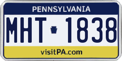 PA license plate MHT1838