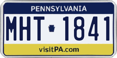 PA license plate MHT1841