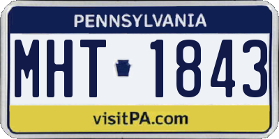 PA license plate MHT1843