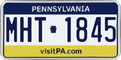 PA license plate MHT1845