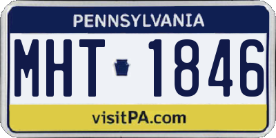 PA license plate MHT1846