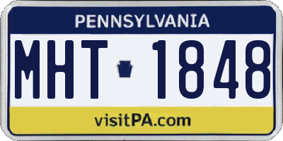 PA license plate MHT1848
