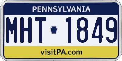 PA license plate MHT1849