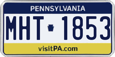 PA license plate MHT1853