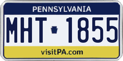 PA license plate MHT1855