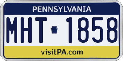 PA license plate MHT1858
