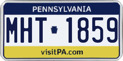 PA license plate MHT1859