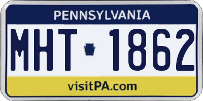PA license plate MHT1862