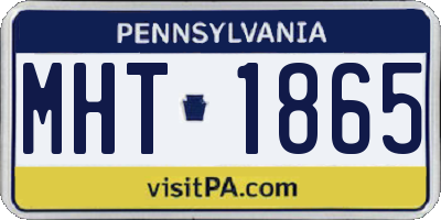 PA license plate MHT1865