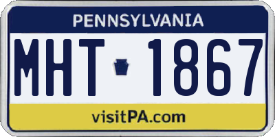 PA license plate MHT1867