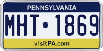 PA license plate MHT1869