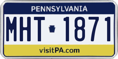 PA license plate MHT1871