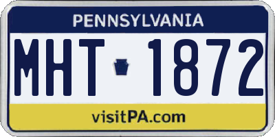 PA license plate MHT1872