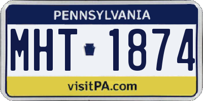 PA license plate MHT1874