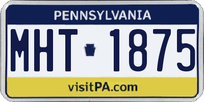 PA license plate MHT1875