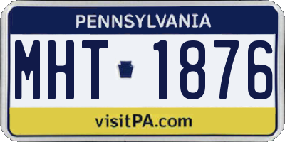 PA license plate MHT1876