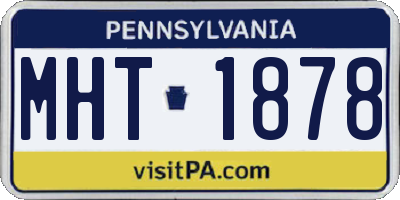 PA license plate MHT1878