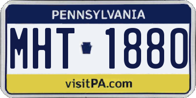PA license plate MHT1880