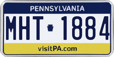 PA license plate MHT1884