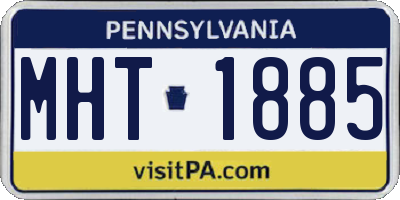 PA license plate MHT1885