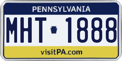 PA license plate MHT1888