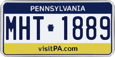 PA license plate MHT1889
