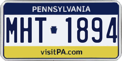 PA license plate MHT1894
