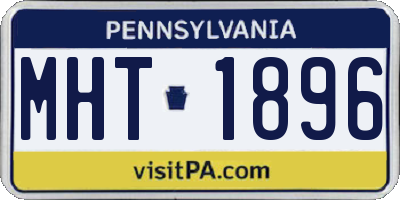 PA license plate MHT1896