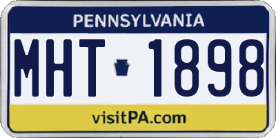 PA license plate MHT1898
