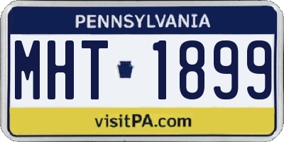 PA license plate MHT1899