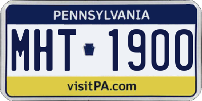 PA license plate MHT1900