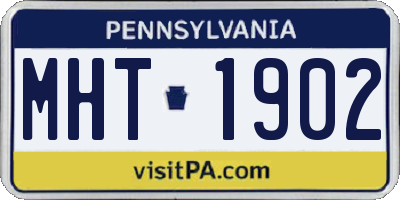 PA license plate MHT1902