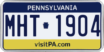 PA license plate MHT1904