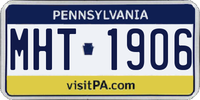 PA license plate MHT1906