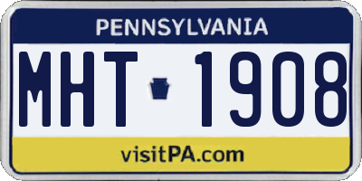 PA license plate MHT1908