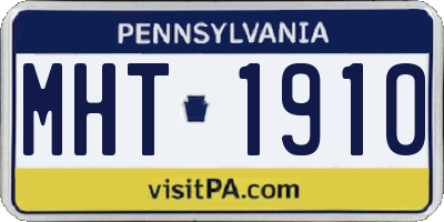 PA license plate MHT1910