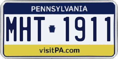 PA license plate MHT1911
