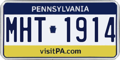 PA license plate MHT1914