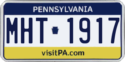 PA license plate MHT1917