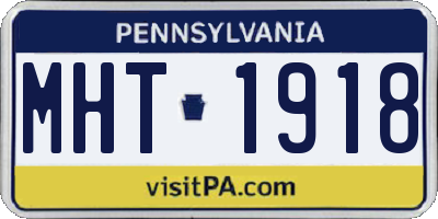 PA license plate MHT1918