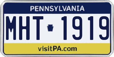 PA license plate MHT1919