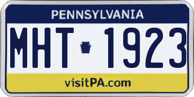 PA license plate MHT1923