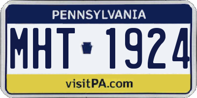 PA license plate MHT1924